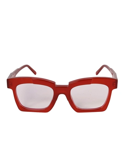 Shop Kuboraum Square Frame Glasses In Red