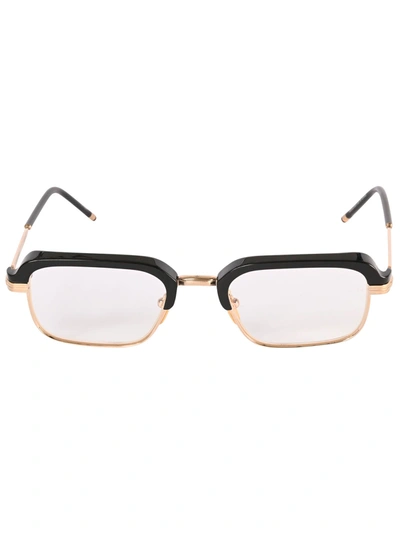 Shop Jacques Marie Mage Rectangular Frame Glasses In Gold/black