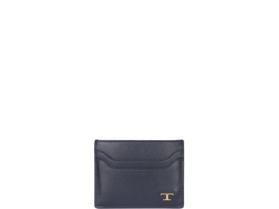 Shop Tod's T Timeless Logo Cards Holder In Navy