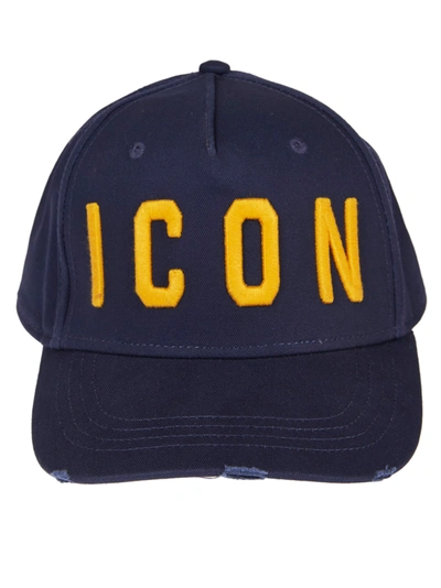 Shop Dsquared2 Icon Baseball Cap In Navy Ocra