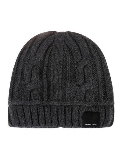 Shop Canada Goose Ribbed Beanie In Iron Grey