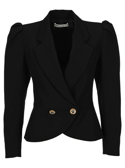 Shop Alessandra Rich Double Breasted Jacket In Black