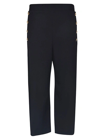 Shop Versace Straight Leg Trousers In Nero