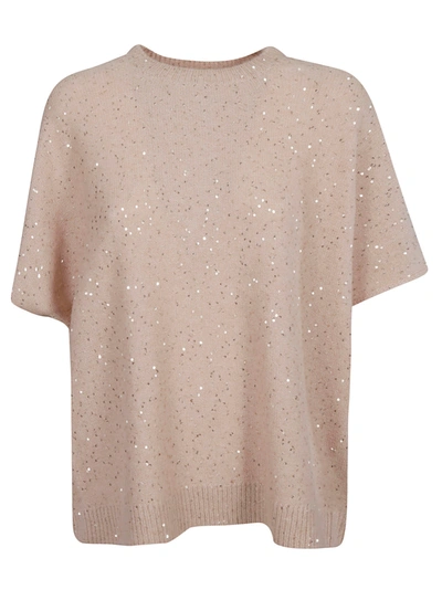 Shop Fabiana Filippi Bead Embellished Sweater In Beige