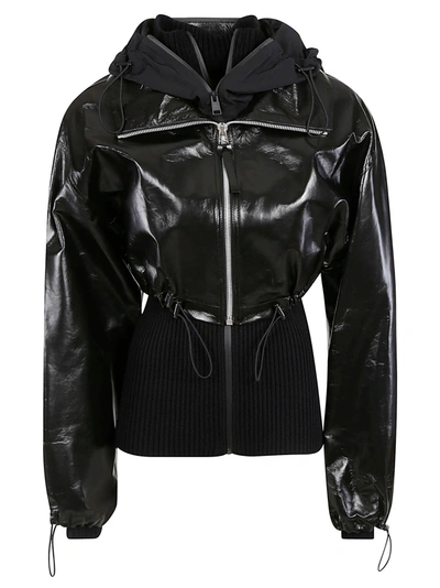 Shop Bottega Veneta Shiny Leather Coat In Black