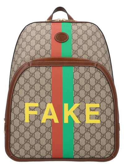 Gucci Men's Gg Supreme Fake/not Medium Backpack In Multicolor