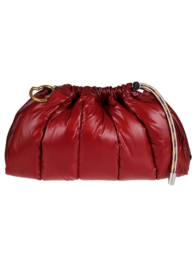 Shop Moncler Drawstring Lock Tote In Red