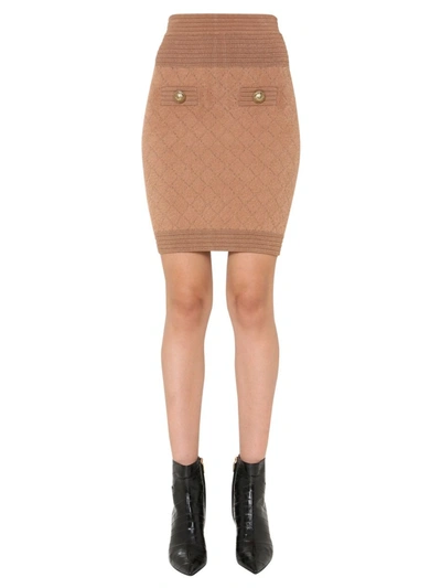 Shop Balmain Women's Beige Skirt