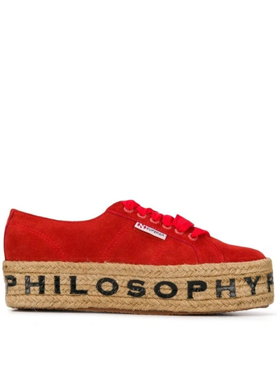Shop Philosophy Women's Red Cotton Sneakers