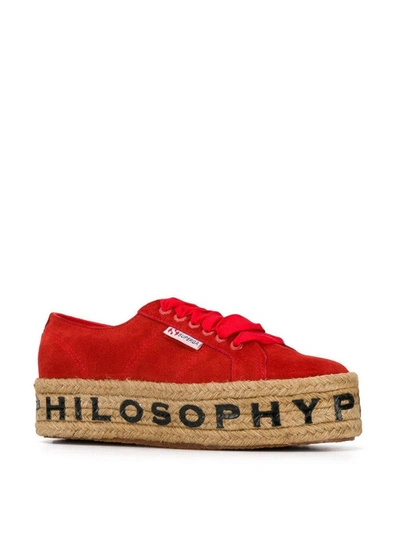 Shop Philosophy Women's Red Cotton Sneakers