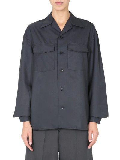 Shop Lemaire Wool Blend Shirt In Charcoal