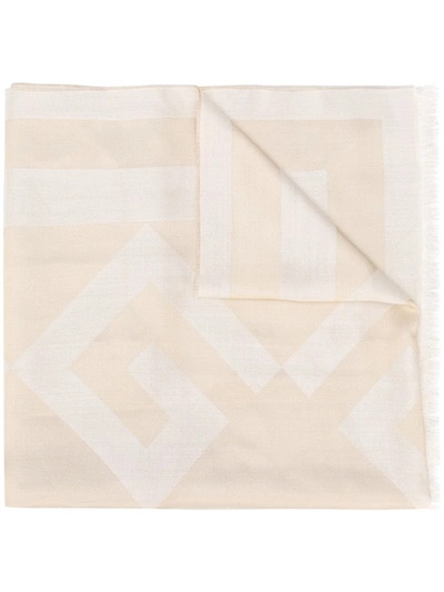 Shop Givenchy Jacquard Logo Scarf In Gold