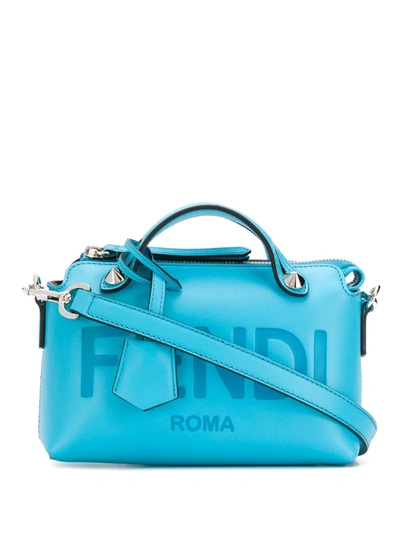 Shop Fendi Logo Crossbody Bag In Blue