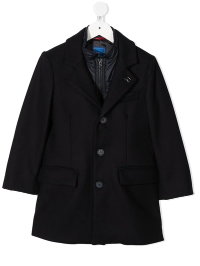 Shop Fay Layered Wool Coat In Blue