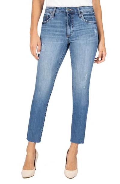 Shop Kut From The Kloth Reese High Waist Ankle Straight Leg Jeans In Bewilder