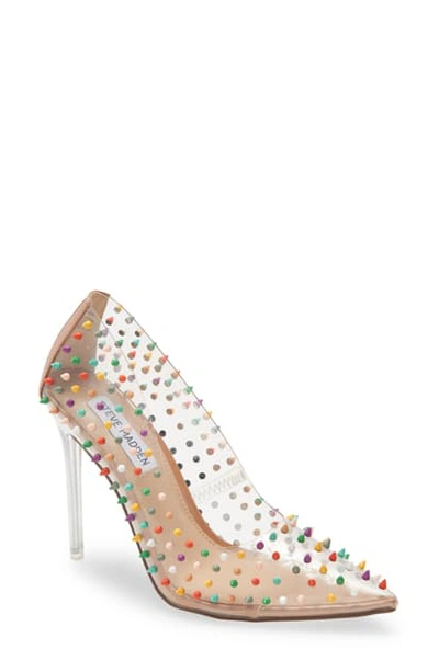Shop Steve Madden Vala Spiked Pointed Toe Pump In Multi
