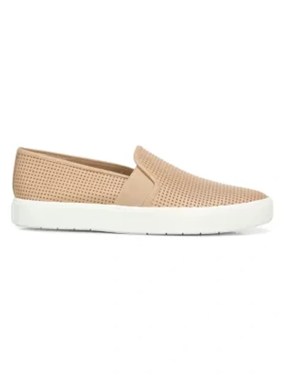 Shop Vince Women's Blair Perforated Leather Slip-on Sneakers In Cappuccino
