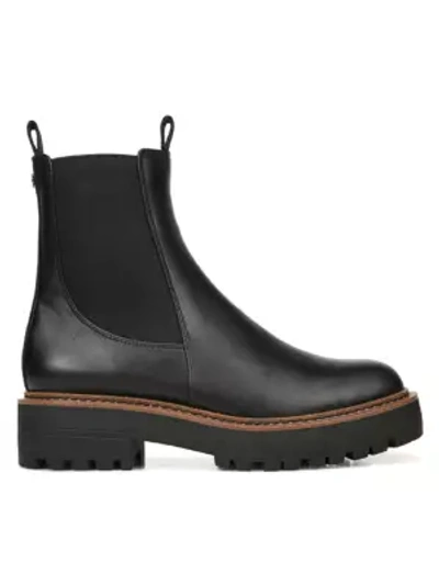 Shop Sam Edelman Laguna Lug-sole Leather Combat Boots In Black