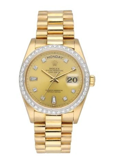 Shop Rolex Day-date President 18048 Diamond Mens Watch In Not Applicable