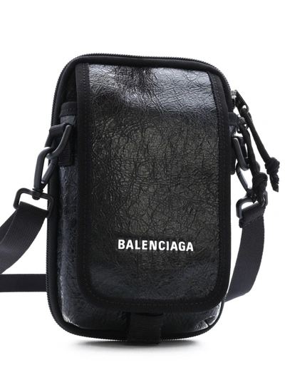 Shop Balenciaga Black Leather Shoulder Bag