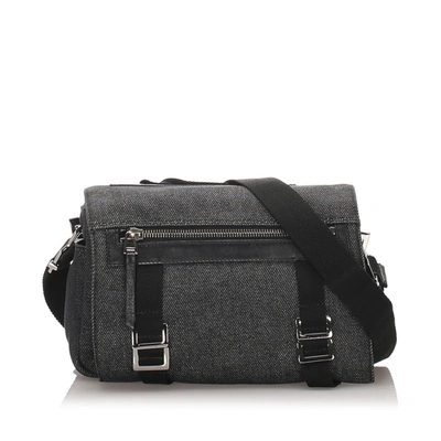 Shop Gucci Denim Messenger Bag In Black