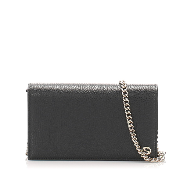 Gucci Betty Leather Wallet On Chain In Black | ModeSens
