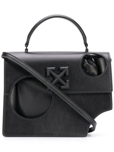 Shop Off-white Jitney 2.8 Black Leather Handbag