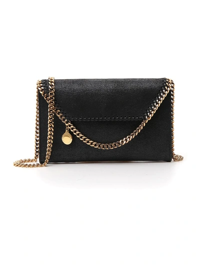 Shop Stella Mccartney Falabella Black Faux Leather Shoulder Bag