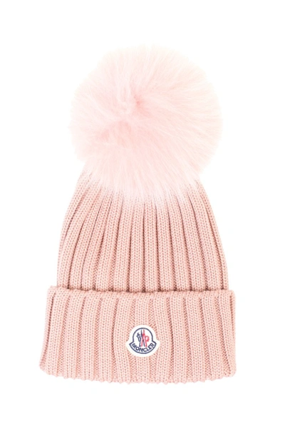 Shop Moncler Pink Wool Hat