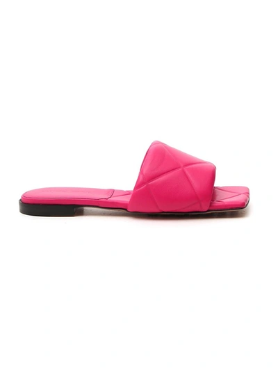 Shop Bottega Veneta Pink Leather Sandals