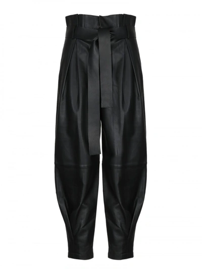 Shop Red Valentino Black Leather Pants