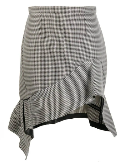 Shop Alexander Wang Black And White Deconstructed Ruffle Mini Skirt