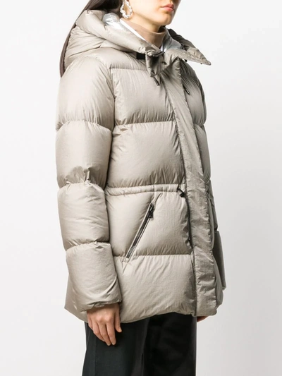 Shop Mackage Freya Foil Shield Down Jacket In Grey