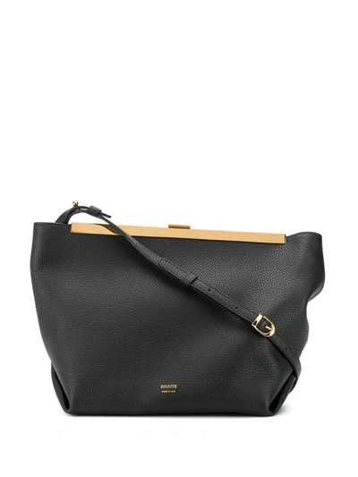 Shop Khaite Metallic Details Shoulder Bag In Black