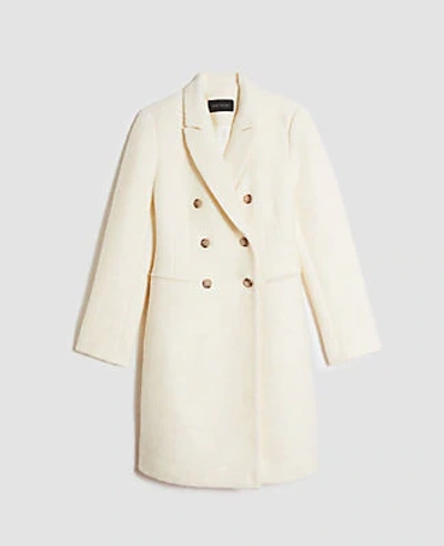 Shop Ann Taylor Double Breasted Chesterfield Coat In Winter White