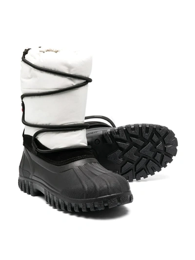 Shop Moncler Teen Two-tone Snow Boots In White