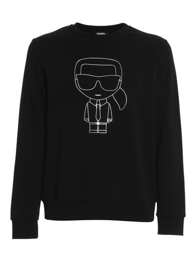 Shop Karl Lagerfeld Logo Print Sweatshirt In Black