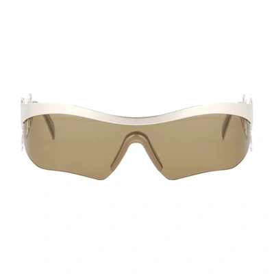 Shop Loewe Sunglasses  In Shiny Palladium / Green