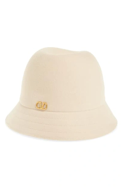 Shop Valentino Fur Felt Bucket Hat In Heather Rose