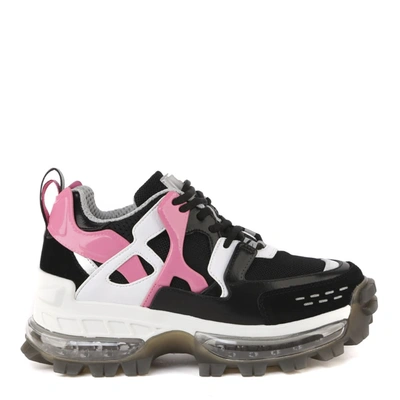 Shop Emporio Armani Eco Leather & Mesh Chunky Sneaker In Pink/black