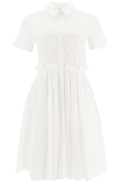 Shop Alexander Mcqueen Cotton Dress In Optical White (white)