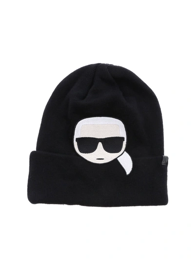 Shop Karl Lagerfeld K/ikonik Beanie In Black