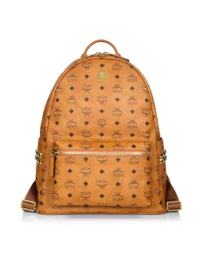 Shop Mcm Medium Stark Printed Backpack In Brown