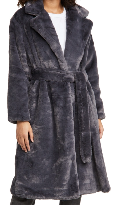 Shop Apparis Mona Wrap Coat In Ash Grey