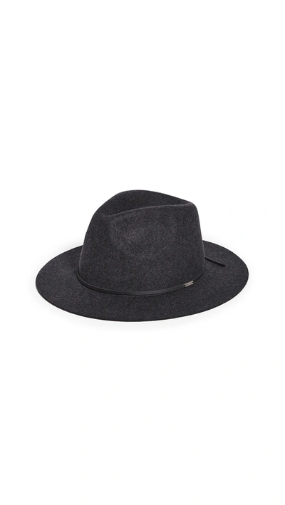 Shop Brixton Wesley Fedora In Heather/black