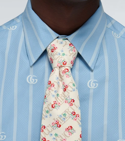 Shop Gucci Liberty Floral Silk Tie In Multicoloured
