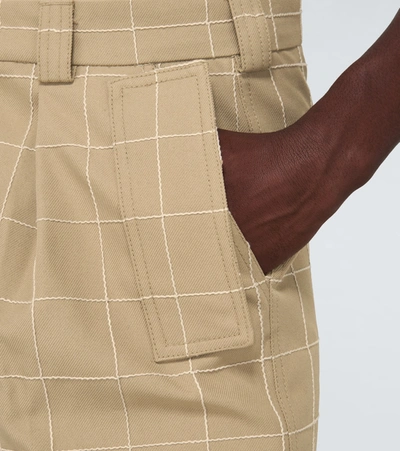 Shop Jacquemus Le Short Quadri Shorts In Beige