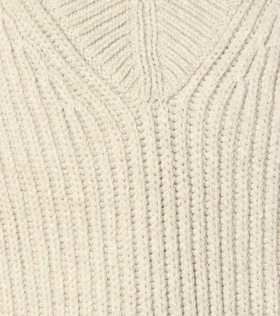 Shop Acne Studios Ribbed-knit Sweater Vest In Beige