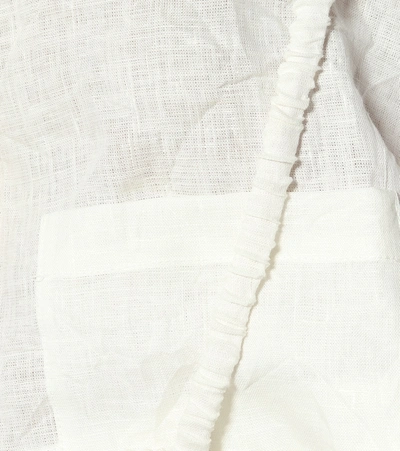 Shop Jacquemus La Chemise Cavaou Cropped Linen Shirt In White