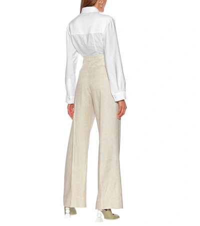 Shop Jacquemus Le Pantalon Sauge Linen-blend Pants In Beige